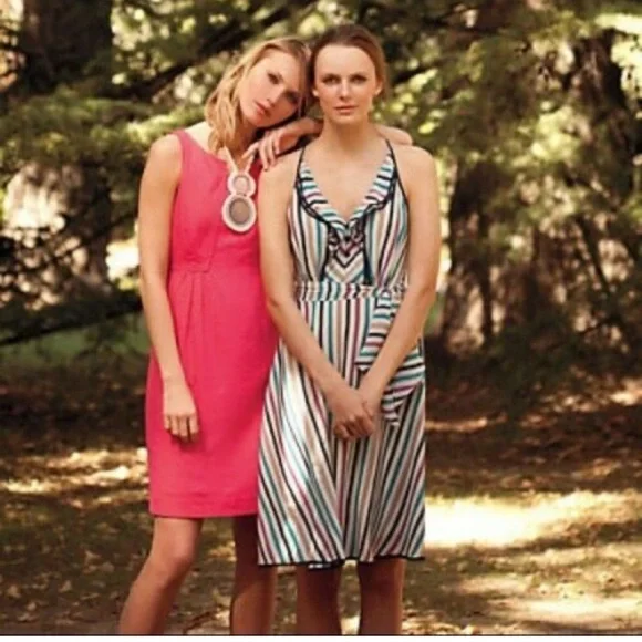 ANTHROPOLOGIE GIRLS FROM SAVOY GULL WING STRIPED SLEEVELESS SILK DRESS - Picture 8 of 15